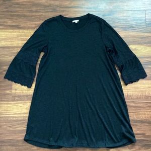 Black Dress with Lace Sleeves